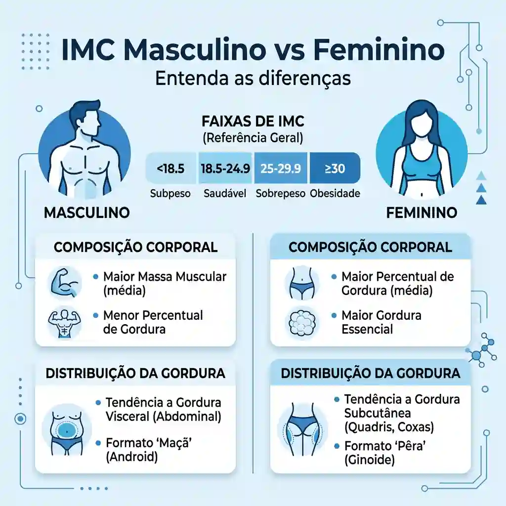 Diferença entre IMC masculino e feminino